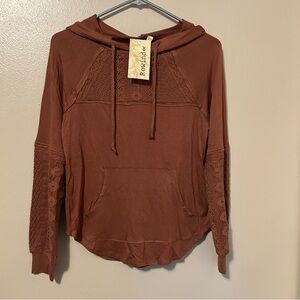NWT Rewind Hoodie with Crocheted Details